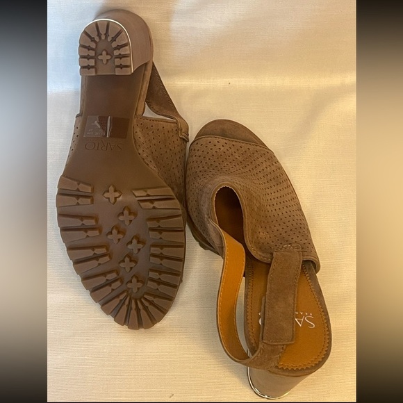 Franco Sarto Analise Brown Suede Heeled Sandal Size 8 Medium - Picture 2 of 6